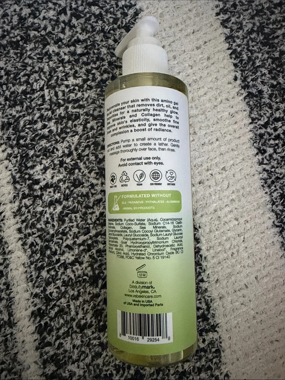 Vitamins and Sea Beauty Sea Minerals Collagen Amino Gel Facial Cleanser - Green